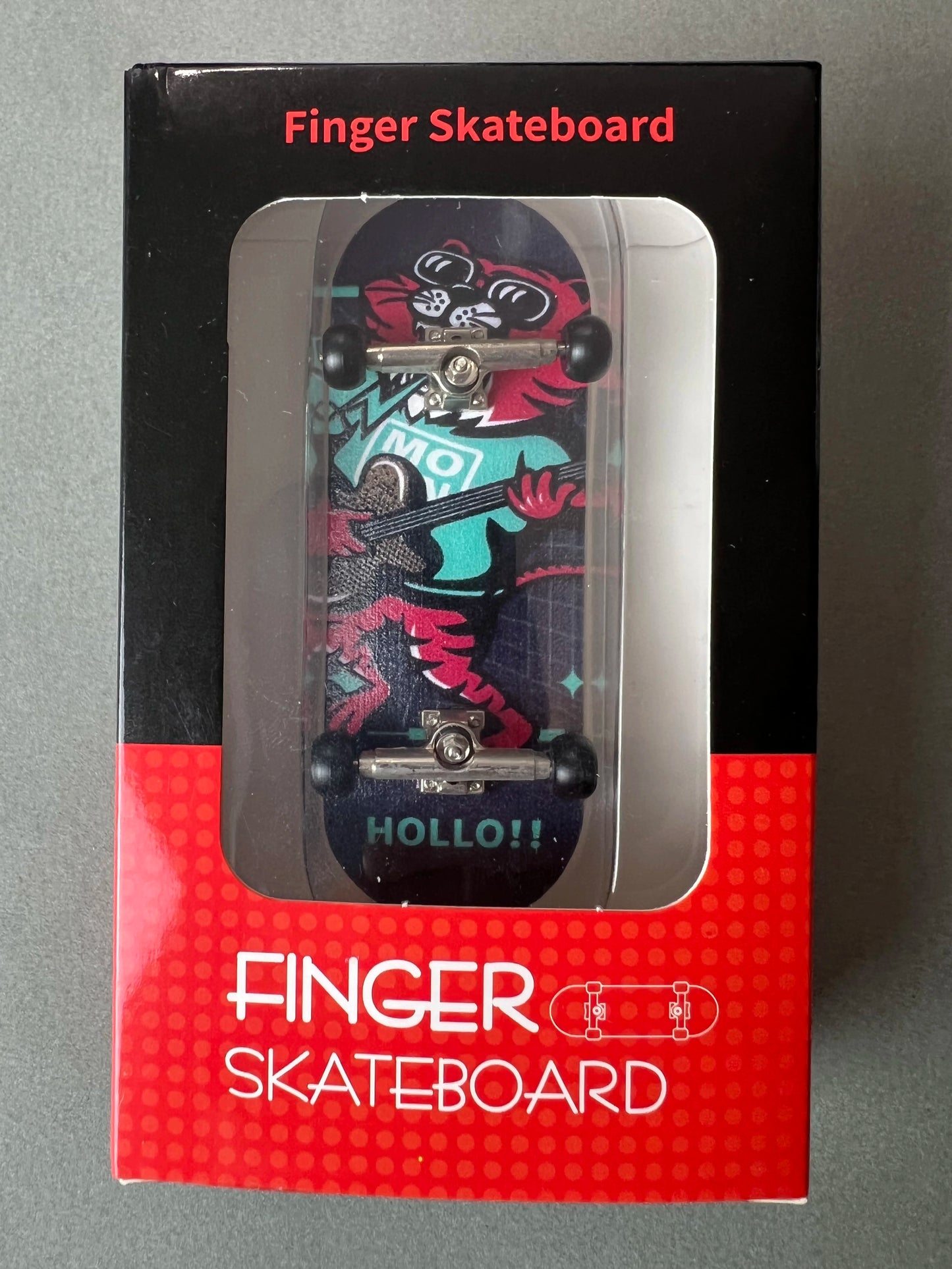 Fingerboard de 34 mm Gato Guitarra Hollo con gráfica de gato rockero