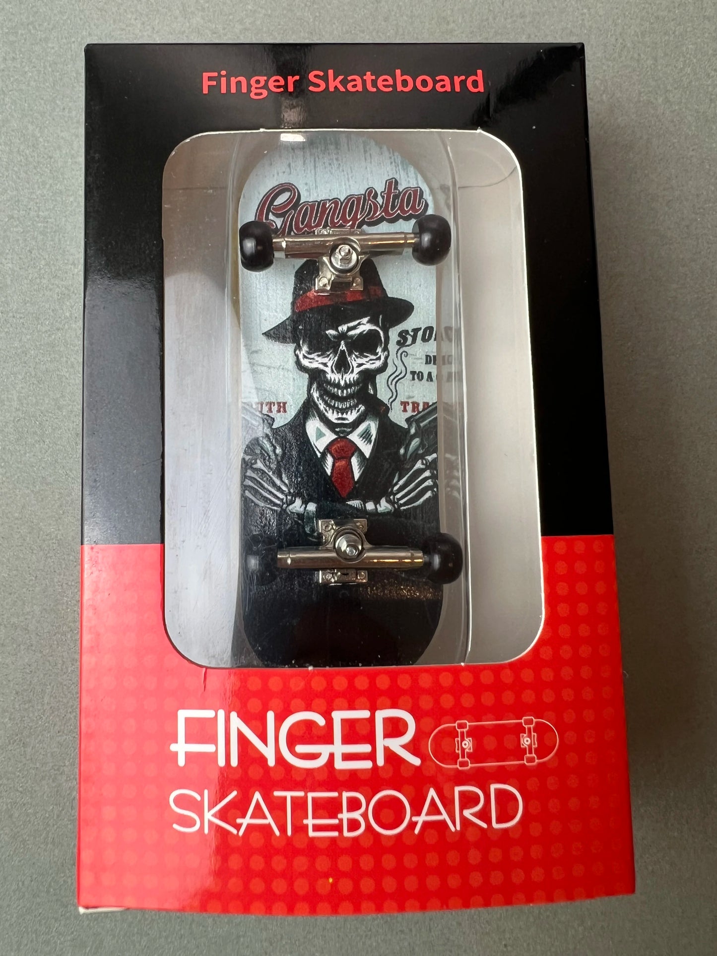 Fingerboard de 34 mm Gangsta Mafia con calavera y sombrero