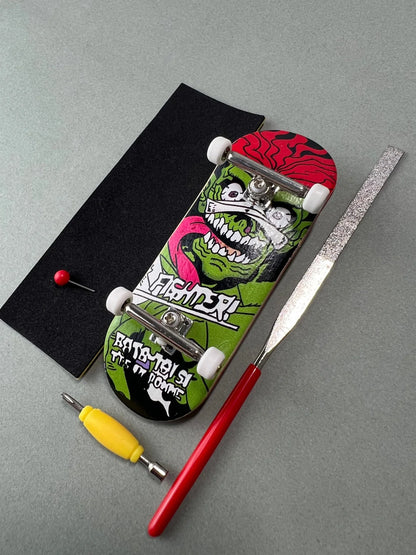 Jungle Fury de Finger3flip, fingerboard Pro de 34 mm montado en diagonal con grip, lija y llave de montaje